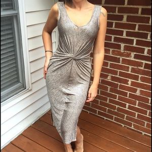 TFNC London Sexy Twist front Midi gold dress Sz S